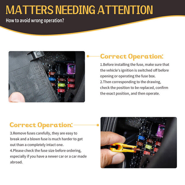 100x Standard Blade Auto Car Assorted Fuses Assortment Kit Sets 2A-35A With Box