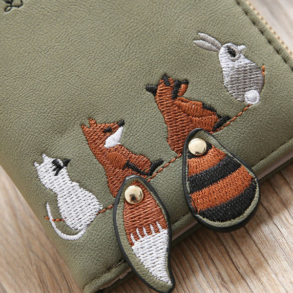 Small Card for Girls Holder Key Bag Money Bag Coin Purse Cute Fox Women Wallets