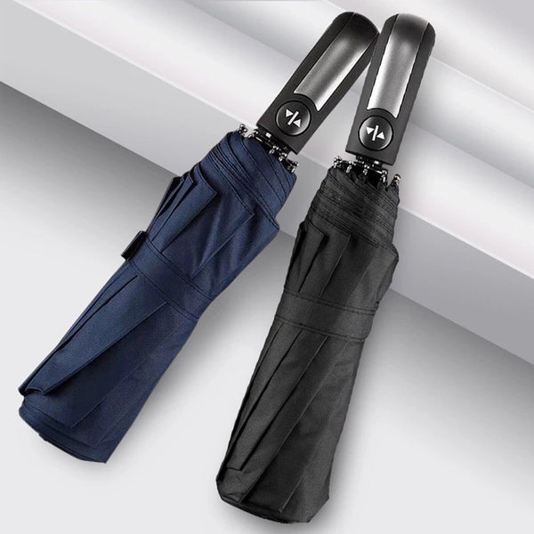 10Ribs Automatic Windproof Umbrella Auto Open Close Compact Folding Anti Rain