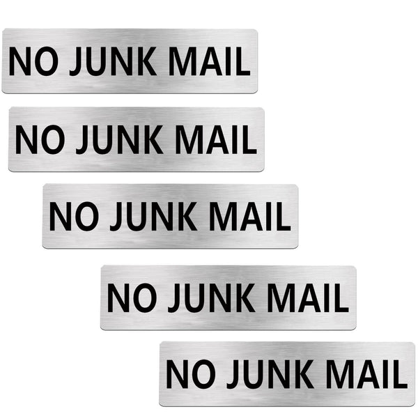 2 PCS NO Junk Mail Sign Self Adhesive Plaque Decal On Letterbox Mailbox AU