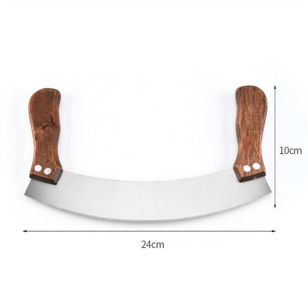 Kitchen Pizza Cutter Rocker Blade Slicer Herb Chopper Vegetable Baking Tool