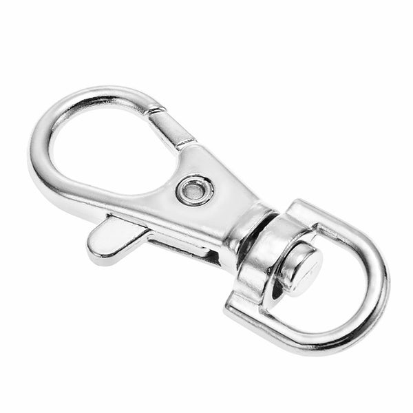 100PCS Swivel Lobster Clasp Clips Hook Alloy Key Ring Split Keychain Durable DIY