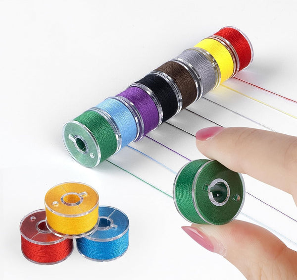 100PCS Sewing Machine Bobbins Multi Colour Plastic Thread Spools Embroidery Craft