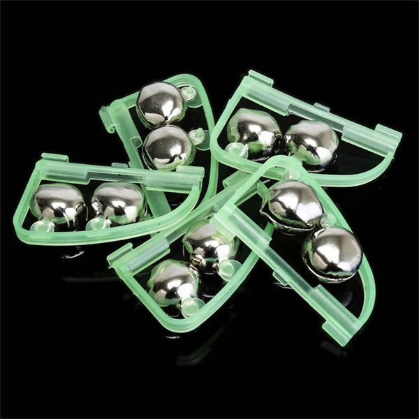 20/40/80/100PCS Fluorescent Fishing Rod Tip Clip Twin Bell Fish Bite Alarm Alert