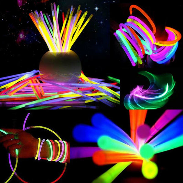 100-1000 Mixed Colour Glow Sticks Bracelets Party Glow In the Dark Glowsticks AU