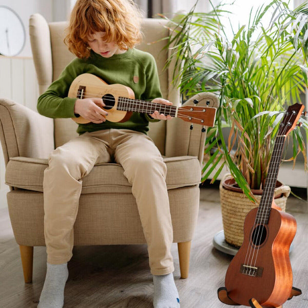 Folding Guitar Stand Floor Rack Electric Acoustic Bass Gig Holder Portable Wood