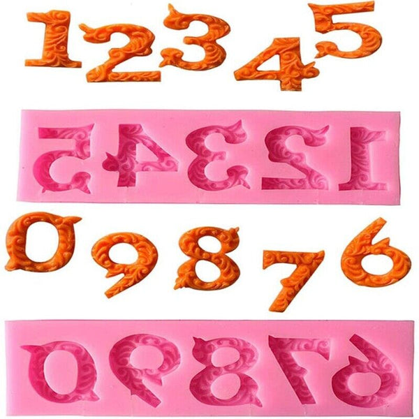 Number Silicone Fondant Mould Cake Decorating Sugar Craft Topper Chocolate Mold