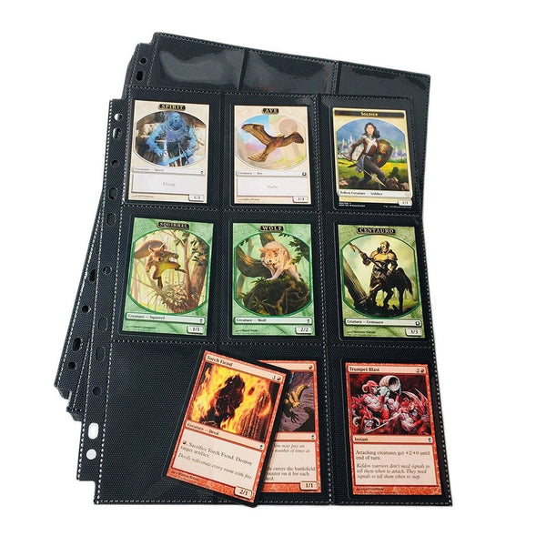 20 x 18-Pocket Card Binder Pages Black Sideload Baseball Trading Folder Storage