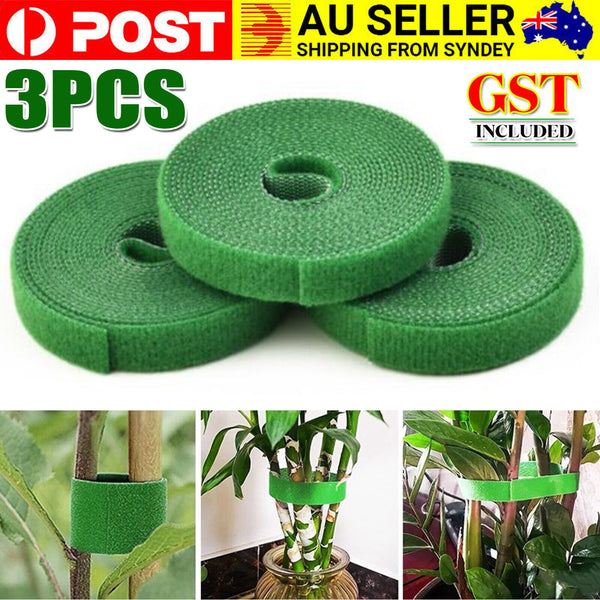 Roll Tie-Tape Plant Ties Hook Loop Garden Supports Bamboo Cane Wrap-Support