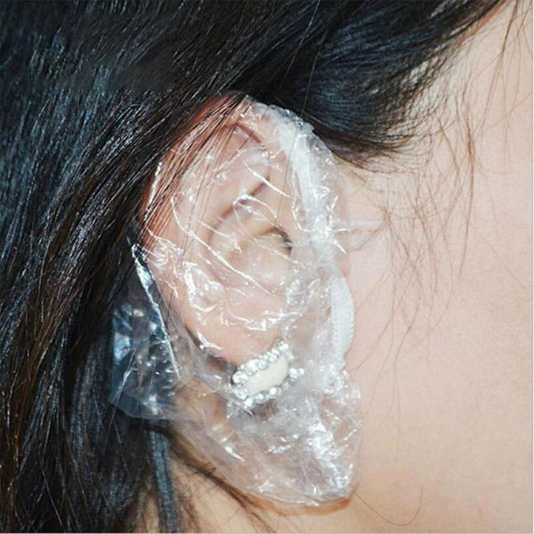 100PCS Bath Clear and Disposable for Dyeing Hair Salon Waterproof Ear Cover