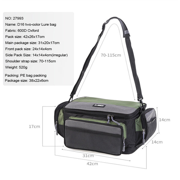 2x Lure Fishing Bag Handbag Shoulder Waist Backpack Reel Gear Tackle Storage Bag