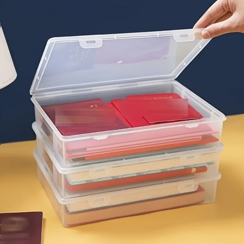 Clear Plastic Storage Boxes with Flip-Top Lid | Office Craft Organizer Container