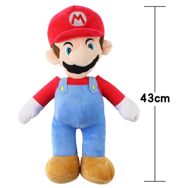 25/43cm Luigi Doll Super Mario Bros Plush Soft Toy Stuffed Animal Teddy