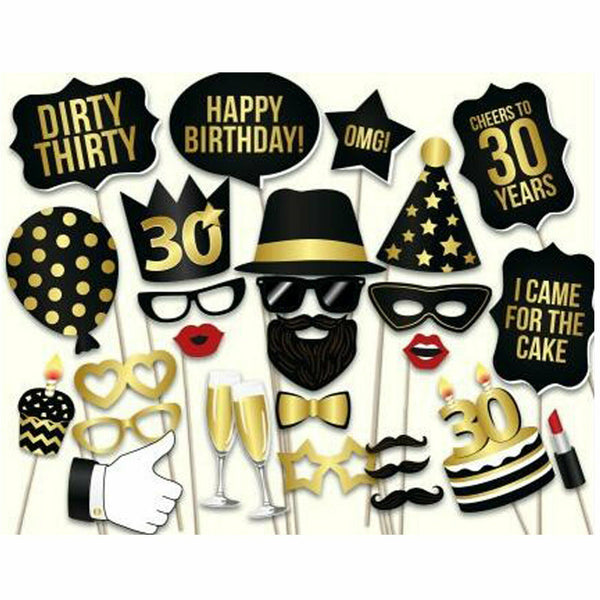 30th Birthday Party Photo Booth Props Sets Decorations Glitter Birthday Party AU