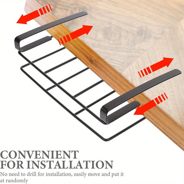 2pcs Kitchen Hanging Rack Organizer | Over Cabinet Door Hook for Cutting Boards & Towels