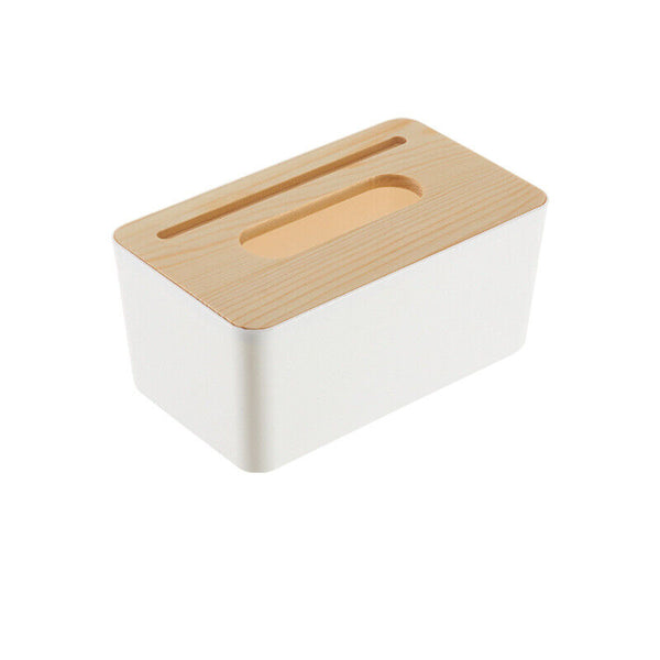 2PCS Tissue Box Holder Dispenser Paper Storage Napkin Case Wooden Cover Organize
