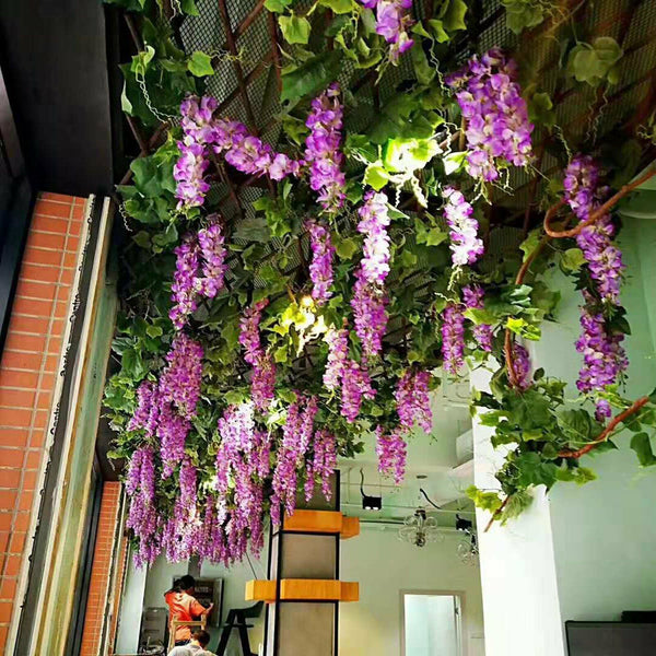 1.8M Artificial Silk Wisteria Leaf Hanging Flower Floral Garland Vine Wedding AU