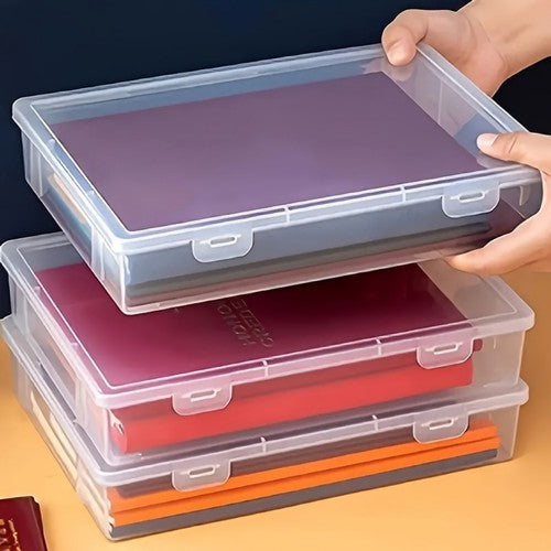 Clear Plastic Storage Boxes with Flip-Top Lid | Office Craft Organizer Container