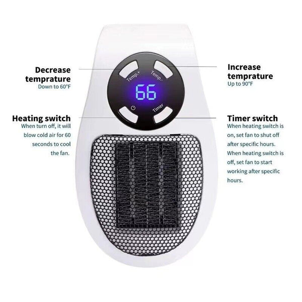 Portable Heater Electric Heater Plug In Wall Room Heater Home Appliance Heating