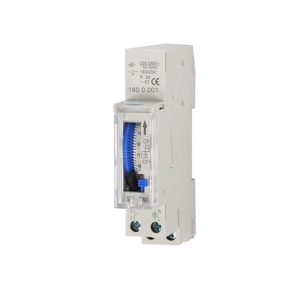 New 24 Hours Mechanical Programmable Din Rail Timer Switch Relay 220V AC 16A