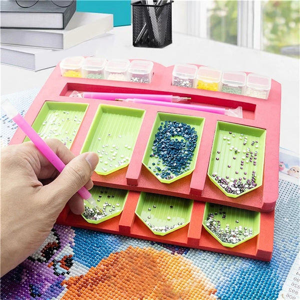 5D Diamond Painting Tools Box Diamond Accessories Tray Art Craft Pen Rhinestones