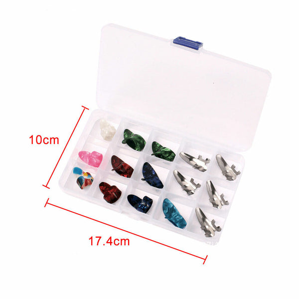 15PCS Multicolor Celluloid Acoustic Electric Guitar Picks Plectrums With Box AUS