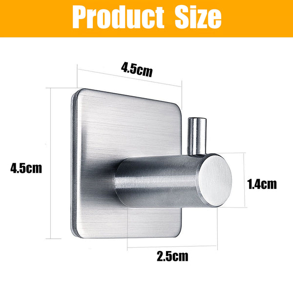 5pcs Adhesive Hooks Stainless Steel Hooks for Home Office and Outdoor Hanging AU
