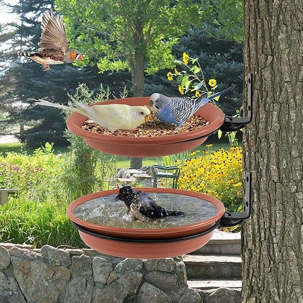 Hanging Bird Feeder Bath Tray Plastic Bird Water Drinker Outdoor Garden Decor AU