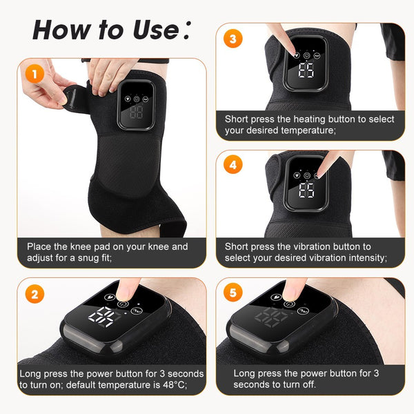Heated Knee Wrap Electric Joint Massager Pain Relief
