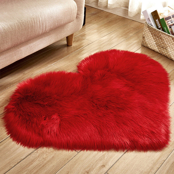 Lovely Bedroom Area Anti-Skid Carpet Rugs Fluffy Heart Floor Mat Rug Shaggy