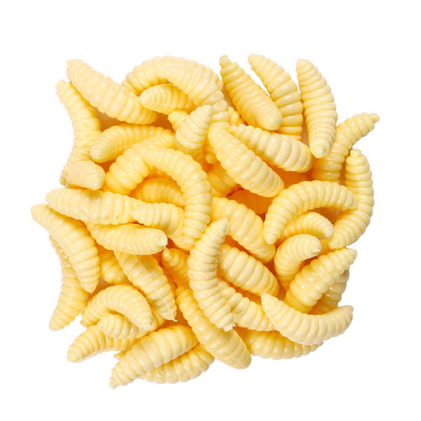50/100pc Soft Rubber Maggot Grub Gent Fishing Bait Maggots Lure Fish Baits Lures