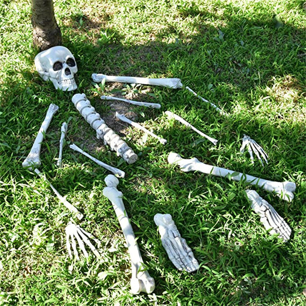 12PCS Christmas Skeleton Bones Skull Body Part Prop Graveyard Outdoor Decoration