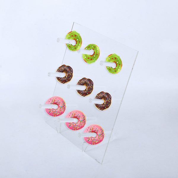 Acrylic Donuts Wall Display Stand Holder Candy Board Display Rack Party 9 Holes