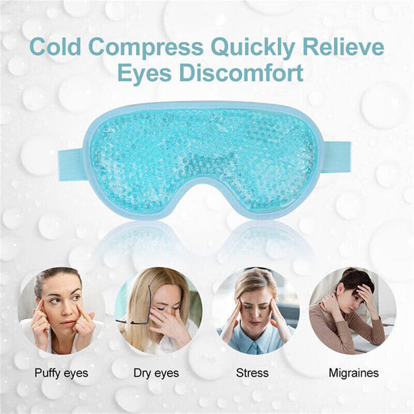 HOT/COLD MASK Gel Beads Eye Spa Reusable Cooling Ice Pack Pain Relief Tired Eyes