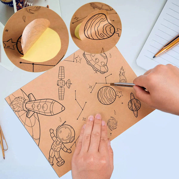 100X A4 Self Adhesive Brown Kraft Sticker Paper Sheet Label Laser Inkjet Printer