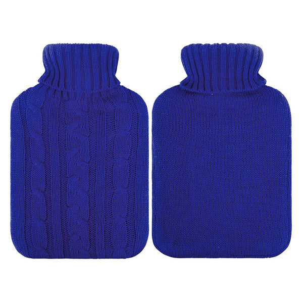 2L Hot Water Bottle with Knitted Cover Winter Warm Rubber Heat Bag