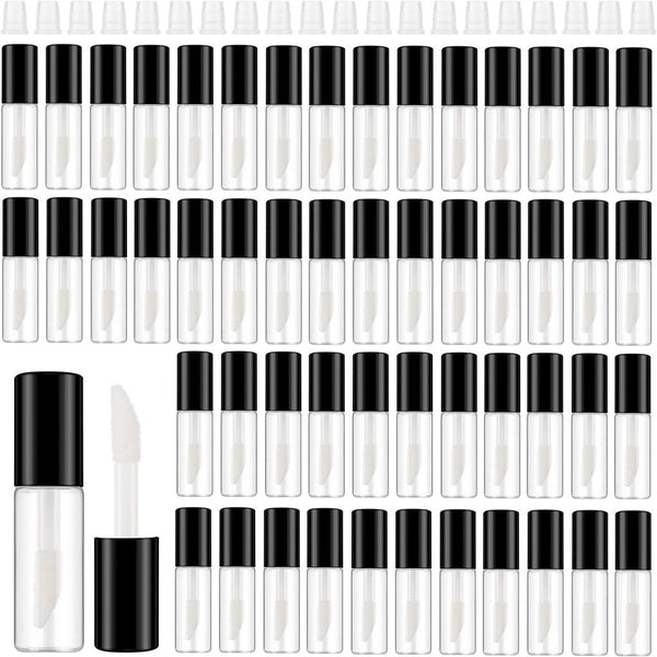 40PCS 1.2G Mini Lip Gloss Tubes DIY Small Lipstick Tube Bottle Syringes Labels