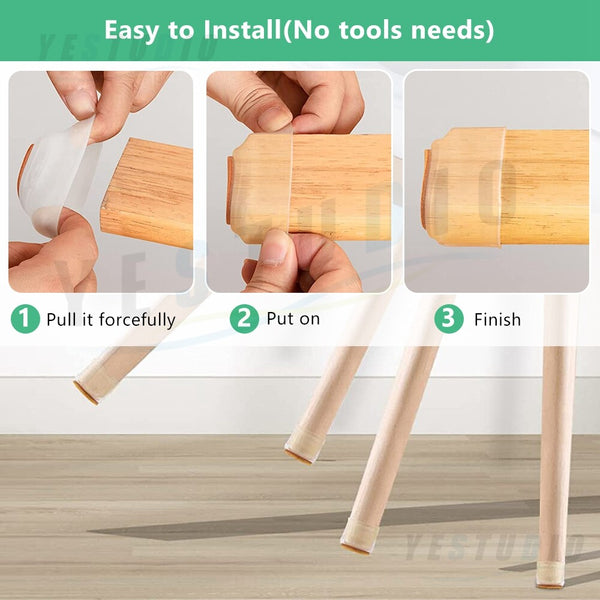 Chair Leg Protectors - 48Pcs Silicone Floor Protector Caps for Furniture & Table Feet
