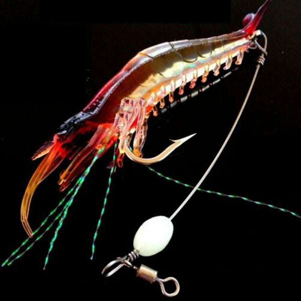 20x Soft Plastic Fishing Lures Tackle Prawn Shrimp Flathead Bream Cod Bass Glow