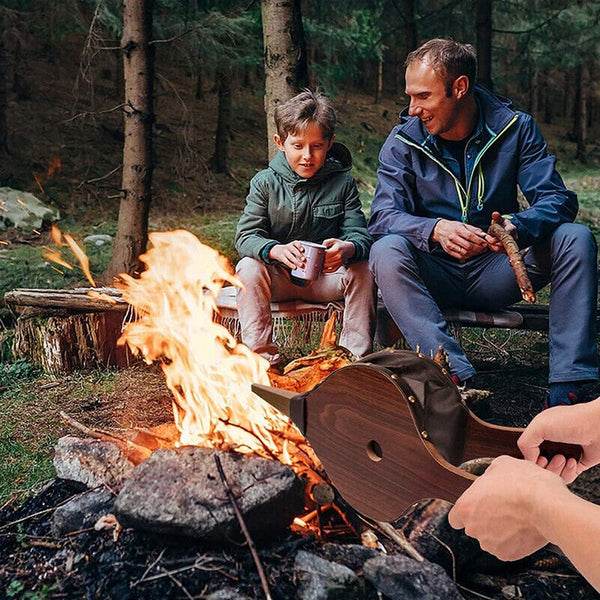 Fireplace Bellows Wooden Air Blower Cast Nozzle Hand Bellow Pump Fire Tool S/M/L