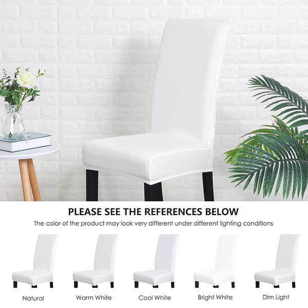 6x Stretch Chair Cover White Spandex Lycra Washable Dining Banquet Wedding Party