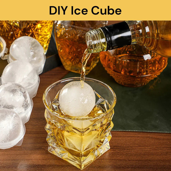 4 Large Ice Ball Maker Cube Tray Big Silicone Mold Sphere Whiskey Round Mould AU