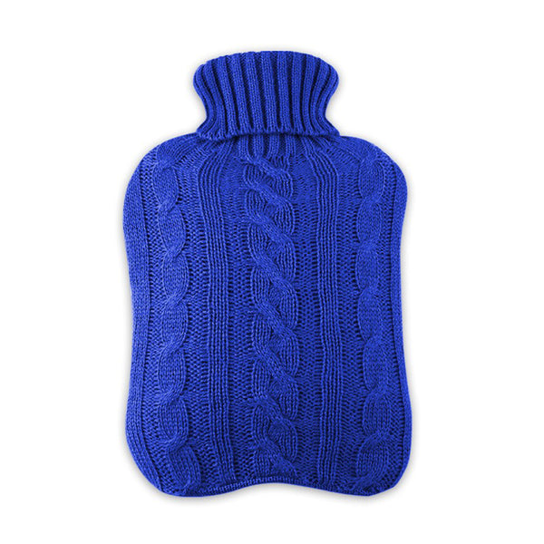 2L Hot Water Bottle with Knitted Cover Winter Warm Rubber Heat Bag