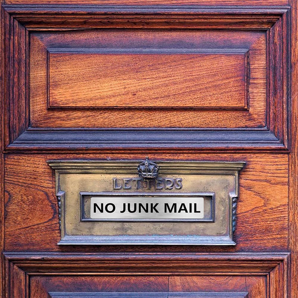 No Junk Mail Door Sign Engraved Plaque Letterbox Sign Self Adhesive Tape