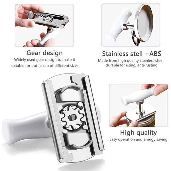 Jar Opener Adjustable Bottle Opener Stainless Steel Lids Off Remover For Kitchen