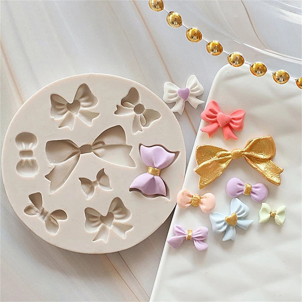 3D Silicone Bowknot Fondant Mould Cake Border Decor Baking Bow Mold Sugarcraft