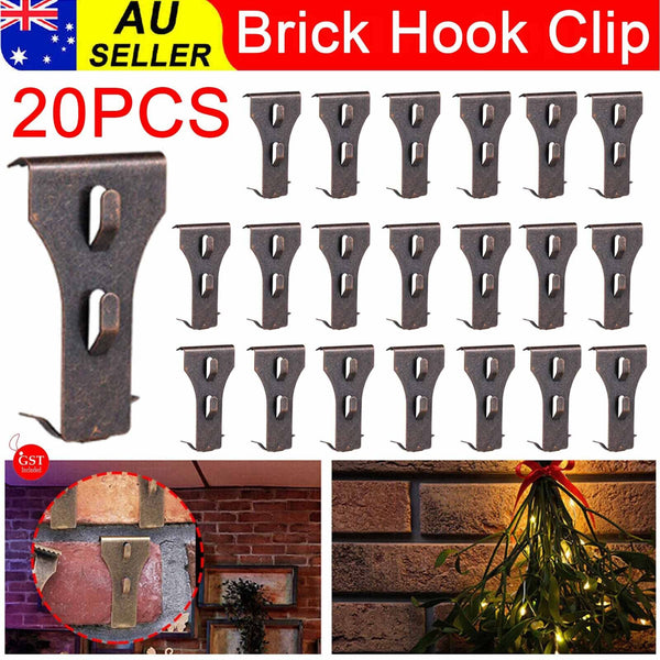 20Pcs Heavy Duty Brick Hooks Hanger Clips Fastener Hook Hanger Wall Clip Set AU
