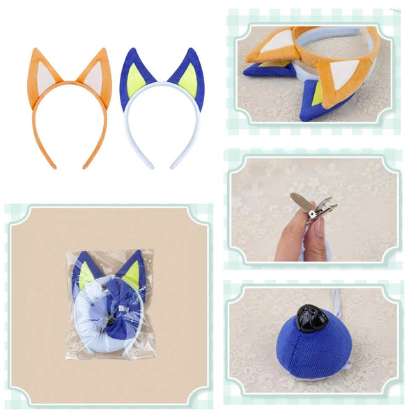 Bluey and Bingo ears headbands and packaging detail