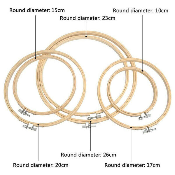 10PCS Bamboo Embroidery Hoops Ring Sewing Frame Cross Stitch Craft Wedding Xmas
