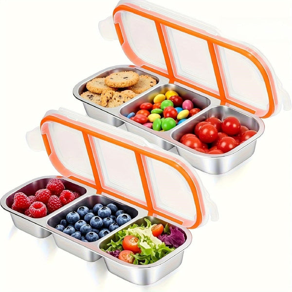 Stainless Steel Snack Container with Lid Lunchbox Food Storage Container 600ml